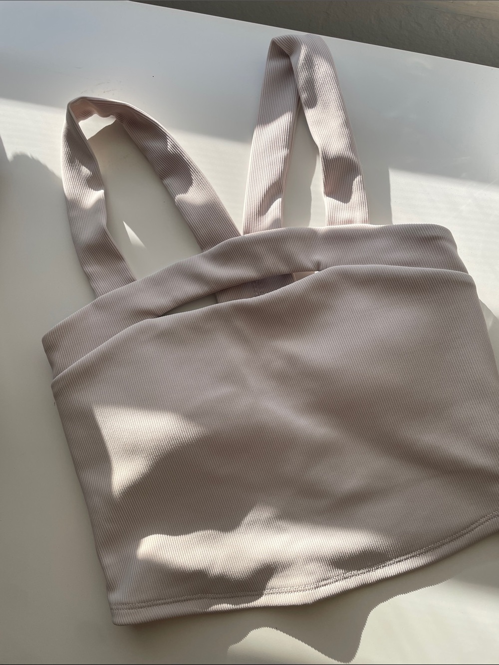 Sincerely Jules Active Yoga Bra Crop Tank NWOT XS Sand ribbed